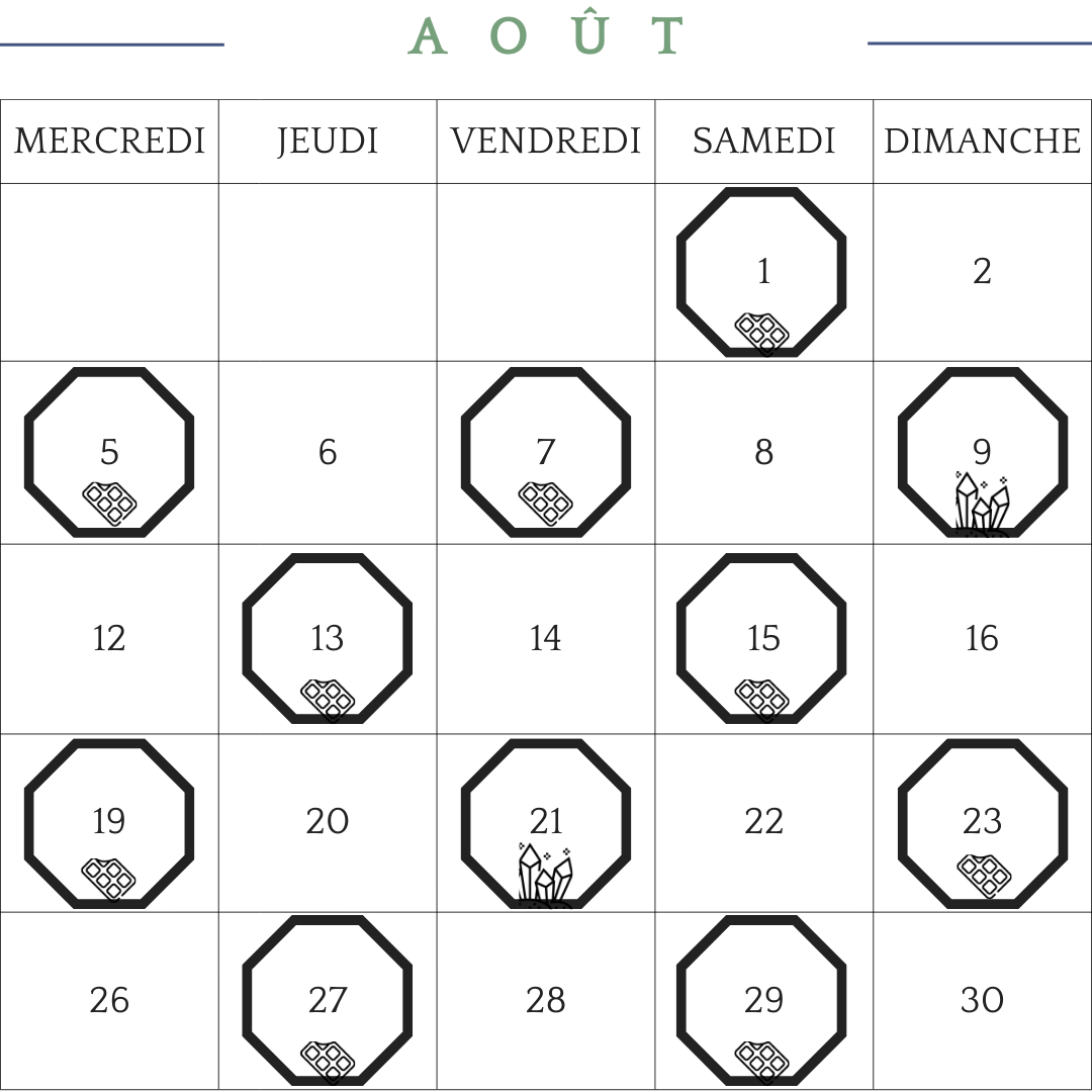 Agenda Août 2026 Crus Les Epicurieuses