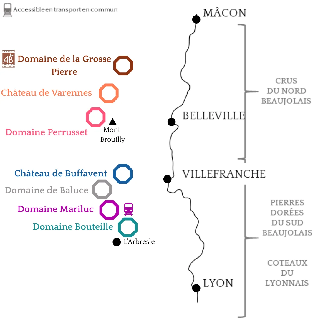 Carte des vignerons du Beaujolais partenaires Les Epicurieuses 2026