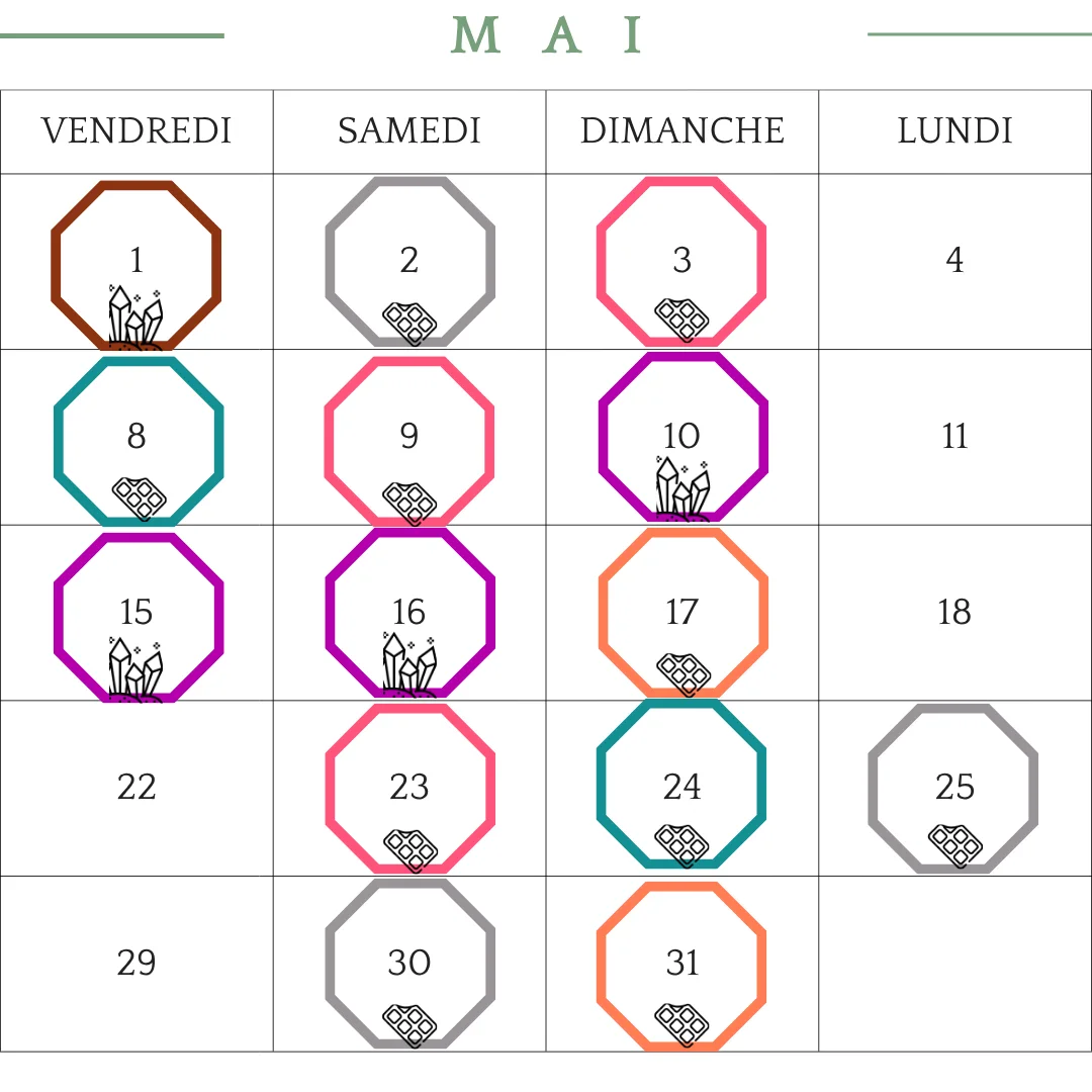 Agenda mai 2026 Les Epicurieuses