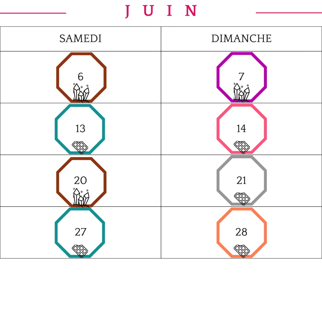 Agenda juin 2026 Les Epicurieuses