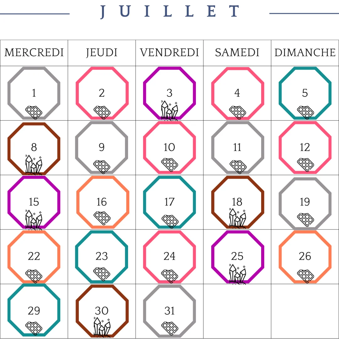 Agenda juillet 2026 Les Epicurieuses