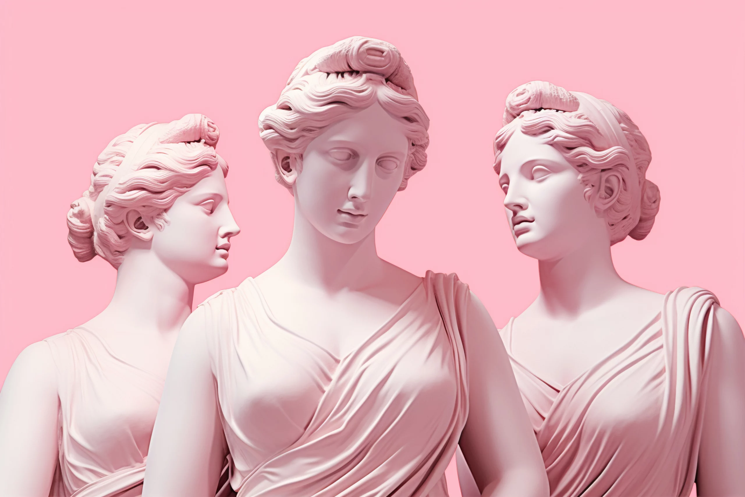 Statues de style antique qui représentent la culture lyonnaise